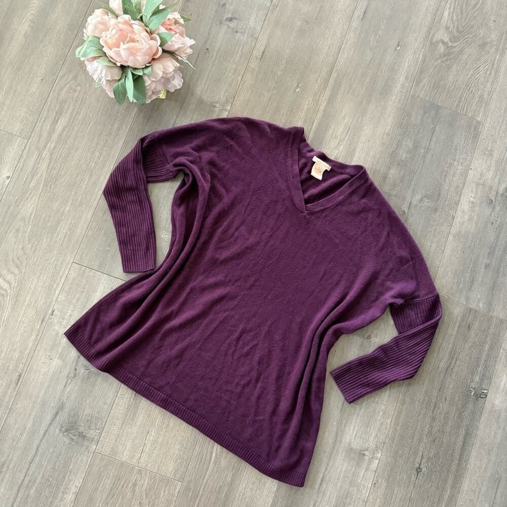 Nordstrom Sweet Romeo Purple Oversized Dolman Sweater - Picture 2 of 5